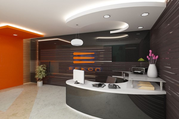 Office Reception interior in Delhi